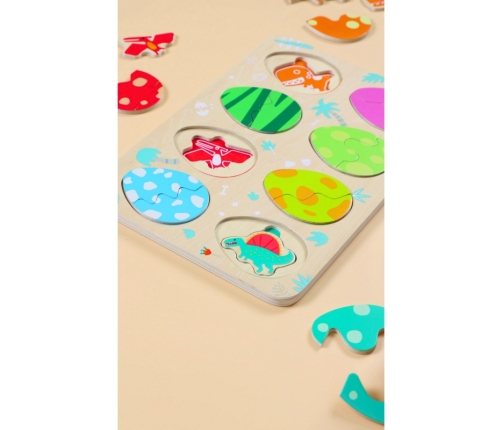 Classic World Drewniana Układanka Jajka Dinozaurów