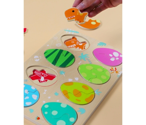 Classic World Drewniana Układanka Jajka Dinozaurów