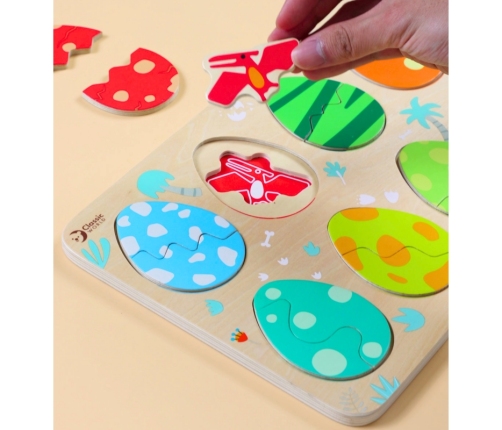 Classic World Drewniana Układanka Jajka Dinozaurów