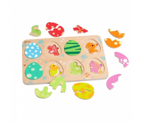 Classic World Drewniana Układanka Jajka Dinozaurów
