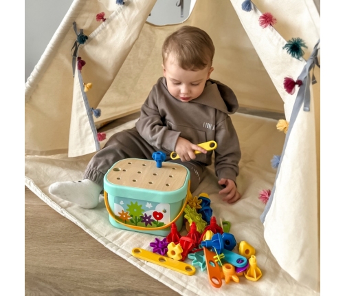 WOOPIE GREEN Konstrukcyjny BOX Motoryczny Montessori 12w1 FSC