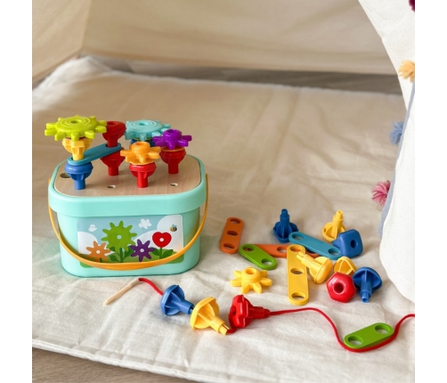 WOOPIE GREEN Konstrukcyjny BOX Motoryczny Montessori 12w1 FSC