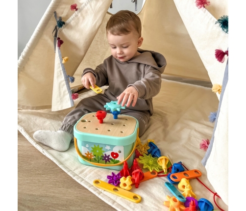 WOOPIE GREEN Konstrukcyjny BOX Motoryczny Montessori 12w1 FSC