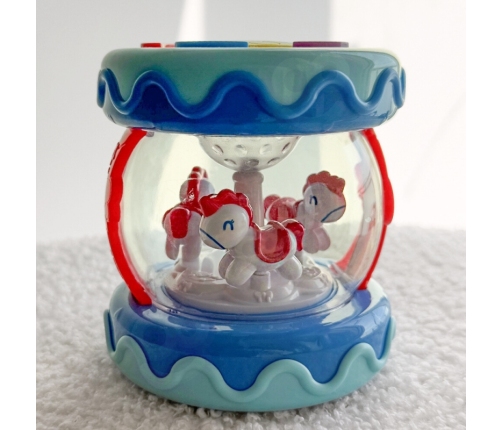 WOOPIE BABY Bębenek Pozytywka Projektor 3w1 Zabawka Muzyczna dla Niemowląt + Walec Roller do Nauki Raczkowania