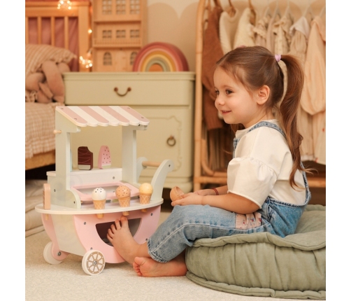 WOOPIE GREEN Lodziarnia XXL Sklepik Pastelowy Wózek z Lodami