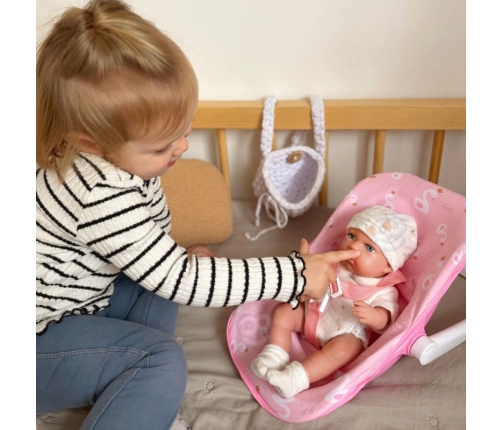 WOOPIE ROYAL Zestaw Lalka Bobas 30,5 cm + Nosidełko Różowe