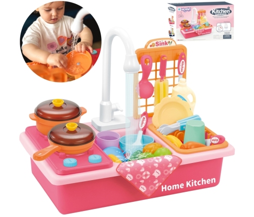 WOOPIE Zlewozmywak 2w1 Kuchnia dla Dzieci Różowa