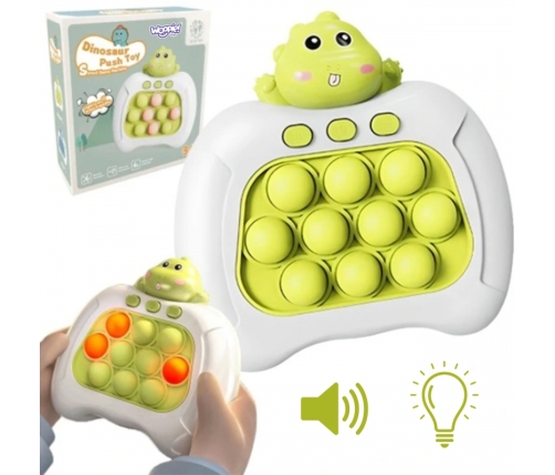 WOOPIE Gra POP IT Elektryczna Antystresowa Zręcznościowa Dinozaur Zielony Zestaw 3 szt.