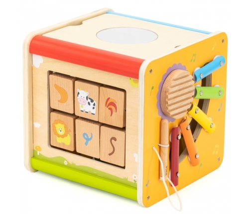 Viga Drewniana Kostka Edukacyjna 5w1