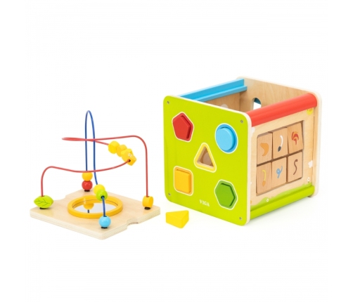 Viga Drewniana Kostka Edukacyjna 5w1