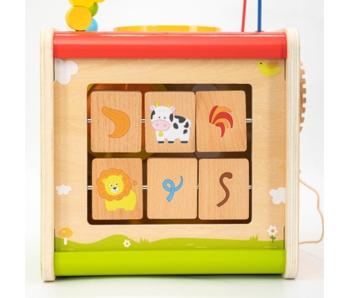 Viga Drewniana Kostka Edukacyjna 5w1