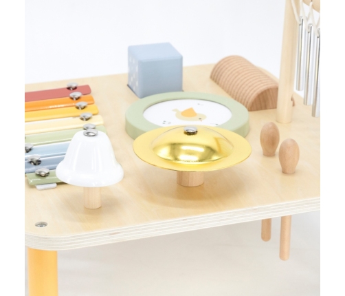 Viga Drewniany Stolik Edukacyjny Muzyczny Sensoryczny 7W1