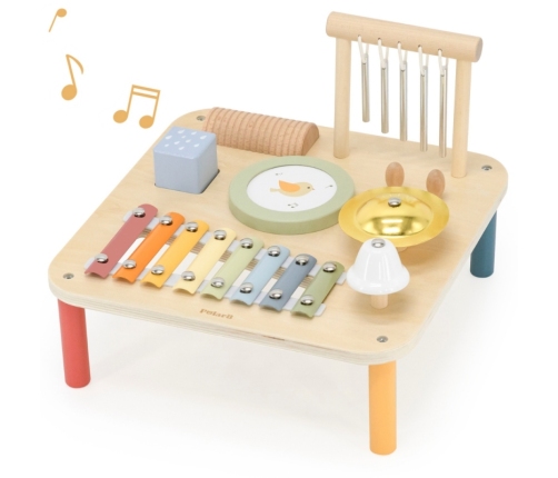Viga Drewniany Stolik Edukacyjny Muzyczny Sensoryczny 7W1