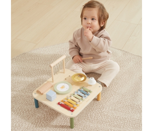 Viga Drewniany Stolik Edukacyjny Muzyczny Sensoryczny 7W1