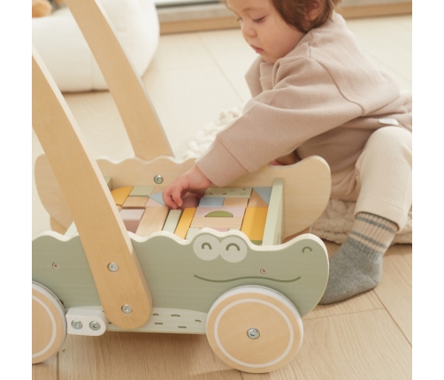 Viga Drewniany Wózek Na Klocki Pchacz