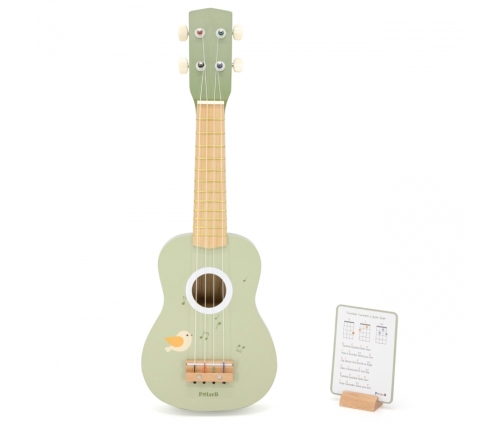 Viga Drewniane Ukulele Gitara Dla Dzieci Zielone Z Nutami