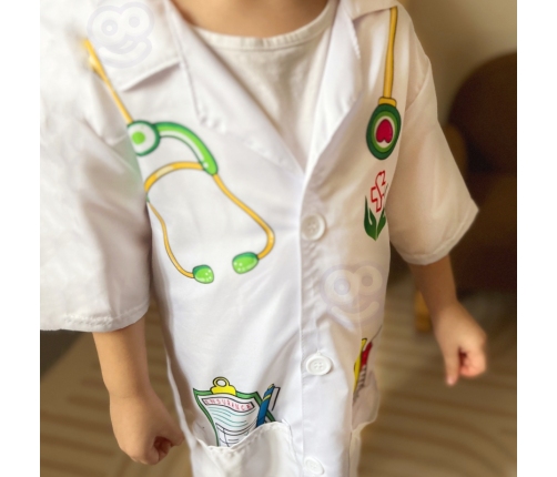 WOOPIE Strój Fartuch Lekarza Doktora Ubranko dla Dzieci do ok. 120 cm