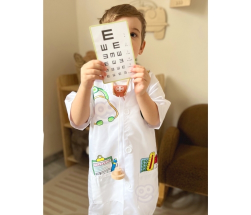 WOOPIE Strój Fartuch Lekarza Doktora Ubranko dla Dzieci do ok. 120 cm
