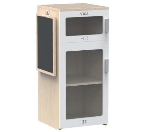 Viga Drewniana Lodówka Z Tablicą Kredową