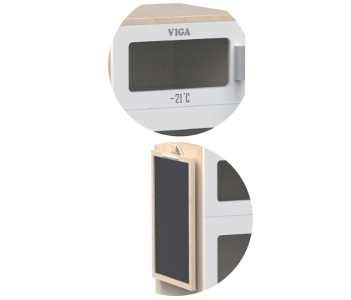 Viga Drewniana Lodówka Z Tablicą Kredową