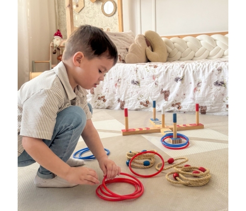 Tooky Toy Drewniana Gra Fun Serso Zręcznościowa Ring Cross