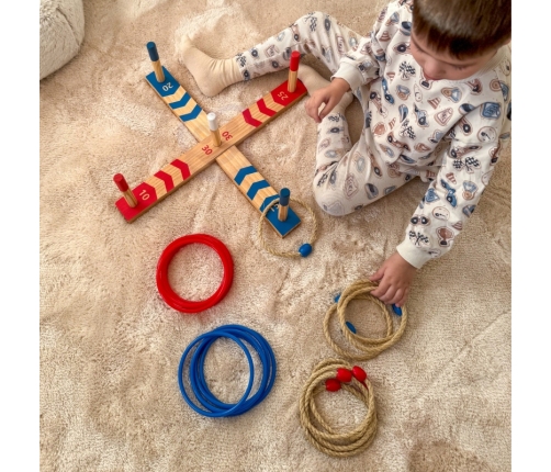 Tooky Toy Drewniana Gra Fun Serso Zręcznościowa Ring Cross