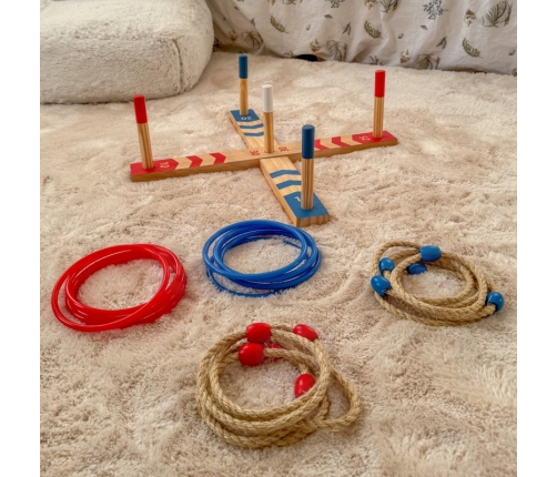 Tooky Toy Drewniana Gra Fun Serso Zręcznościowa Ring Cross