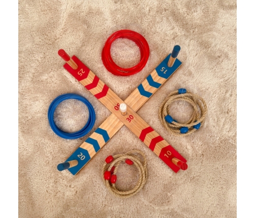 Tooky Toy Drewniana Gra Fun Serso Zręcznościowa Ring Cross