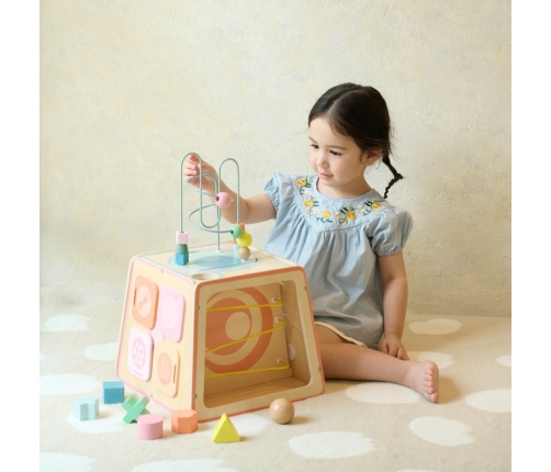 CLASSIC WORLD Drewniana Kostka Edukacyjna Sensoryczna 6w1