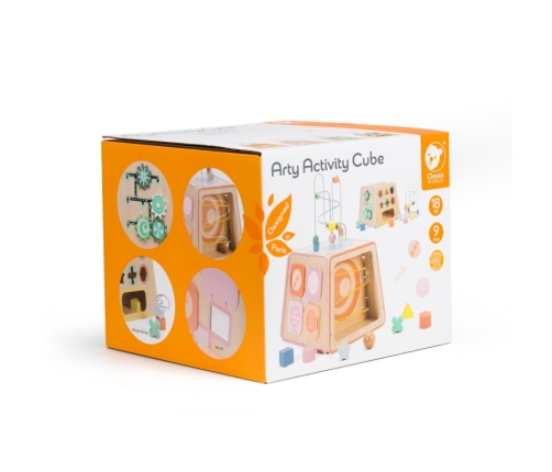 CLASSIC WORLD Drewniana Kostka Edukacyjna Sensoryczna 6w1