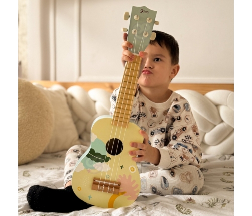CLASSIC WORLD Drewniane Ukulele Gitara dla Dzieci Niebieskie