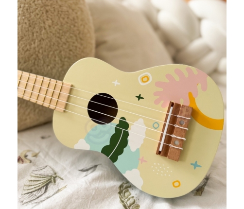 CLASSIC WORLD Drewniane Ukulele Gitara dla Dzieci Różowa