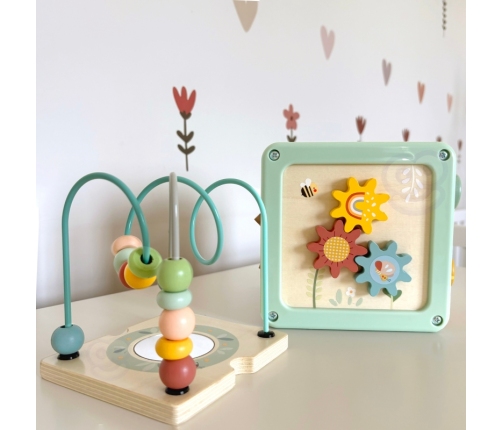 WOOPIE GREEN Drewniana Kostka Aktywności Multifunkcyjna Edukacyjna Sorter