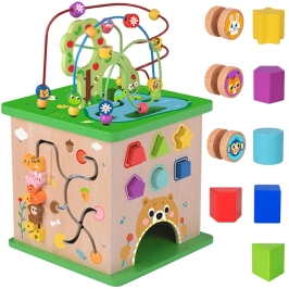 TOOKY TOY Kostka Edukacyjna Sorter Labirynt Przeplatanka Zwierzątka