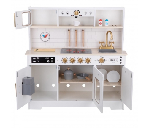 TOOKY TOY Duża Drewniana Multifunkcyjna Kuchnia Nowoczesna Akcesoria