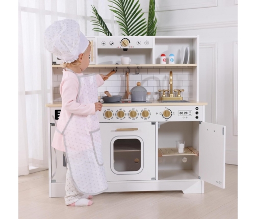 TOOKY TOY Duża Drewniana Multifunkcyjna Kuchnia Nowoczesna Akcesoria