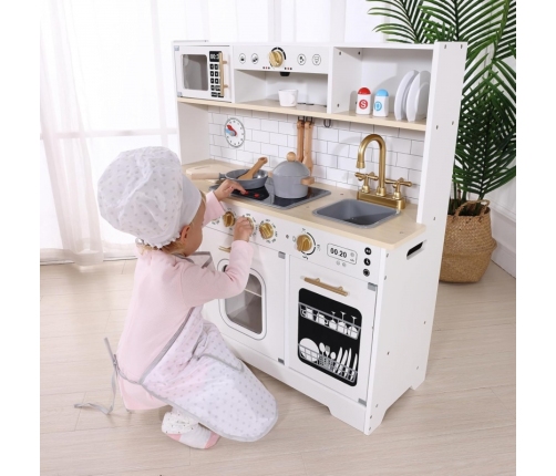 TOOKY TOY Duża Drewniana Multifunkcyjna Kuchnia Nowoczesna Akcesoria