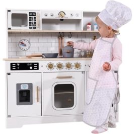 TOOKY TOY Duża Drewniana Multifunkcyjna Kuchnia Nowoczesna Akcesoria TOOKY TOY Duża Drewniana Multifunkcyjna Kuchnia Nowoczesna Akcesoria