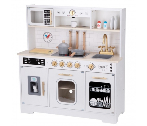 TOOKY TOY Duża Drewniana Multifunkcyjna Kuchnia Nowoczesna Akcesoria