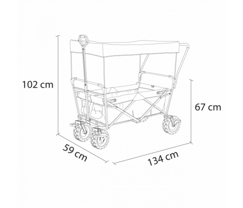 AXI Składany Wózek Plażowy z Dachem Hamulcem i Torbą 80Kg