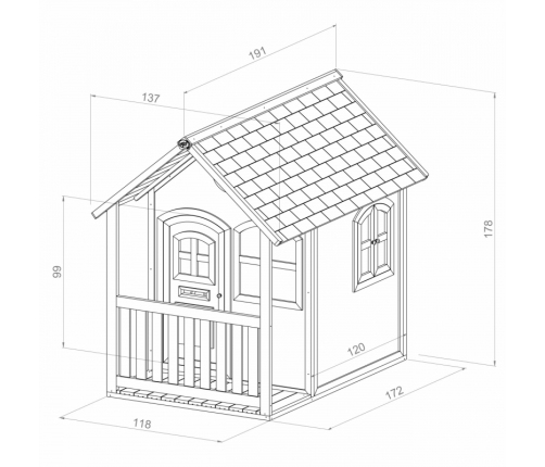 AXI Drewniany Domek z Oknami Alex Playhouse 178 cm