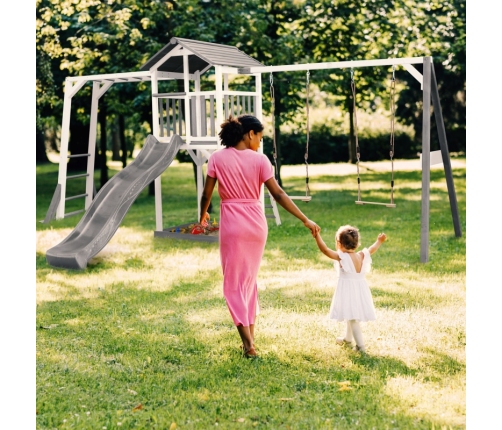 AXI Plac Zabaw Drewniany Wieża Podwójną Huśtawką Drabinki Wspinaczkowe Zjeżdżalnia XLL