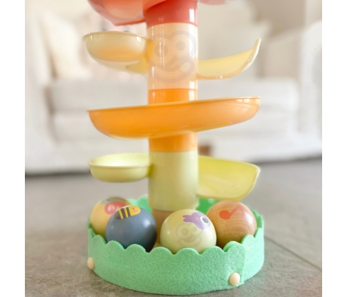 WOOPIE GREEN Drewniany Kulodrom Tor Kulkowy 6EL Sensoryczne Edukacyjny