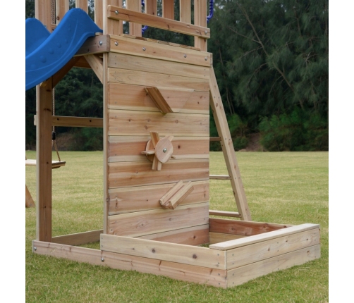 AXI Drewniany Duży Plac Zabaw Huśtawki Zjeżdżalnia Wieża + Piaskownica