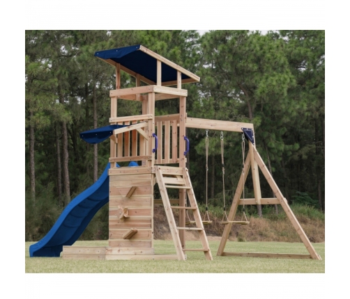 AXI Drewniany Duży Plac Zabaw Huśtawki Zjeżdżalnia Wieża + Piaskownica
