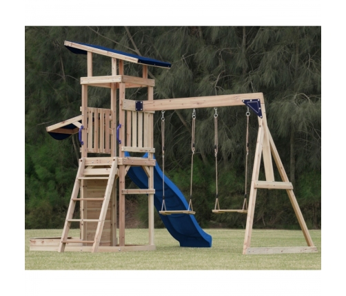 AXI Drewniany Duży Plac Zabaw Huśtawki Zjeżdżalnia Wieża + Piaskownica