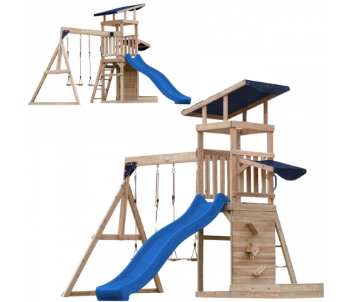 AXI Drewniany Duży Plac Zabaw Huśtawki Zjeżdżalnia Wieża + Piaskownica
