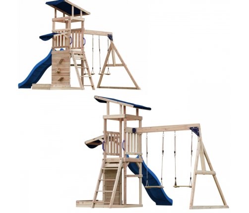 AXI Drewniany Duży Plac Zabaw Huśtawki Zjeżdżalnia Wieża + Piaskownica
