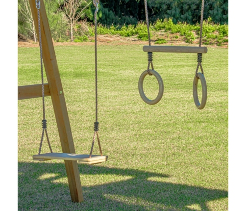 AXI Mitch - Duży Plac Zabaw Drewniany Zjeżdżalnia Hustawki Ścianka Wspinaczkowa + Wieża