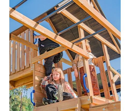 AXI Mitch - Duży Plac Zabaw Drewniany Zjeżdżalnia Hustawki Ścianka Wspinaczkowa + Wieża